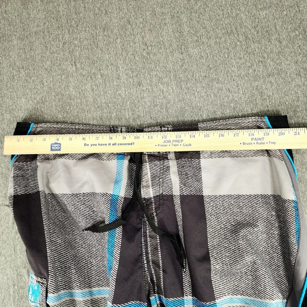 ONeill Board Short sz 40 Men Plaid Blue Black White 10